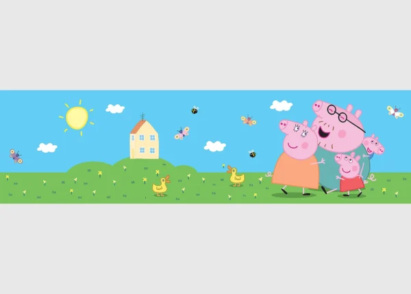 Dětská samolepící bordura na zeď Prasátko Peppa | 5 m x 9.7 cm | WBD 8145