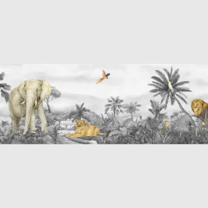 Dětská samolepící bordura na zeď Jungle | 5 m x 13.8 cm | WBD 8179