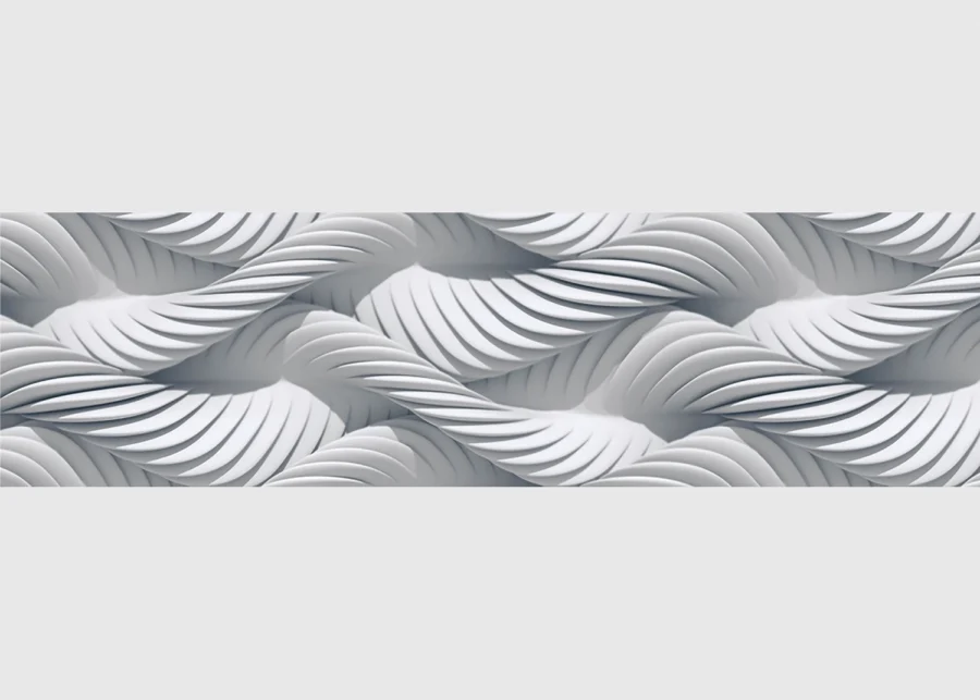 Samolepící bordura na zeď 3D Bílá Pletená Lana | 5 m x 13.8 cm | WB 8228