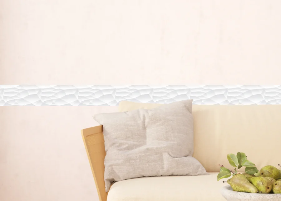 Samolepící bordura na zeď 3D Bílý Abstrakt | 5 m x 13.8 cm | WB 8233 - Image 4