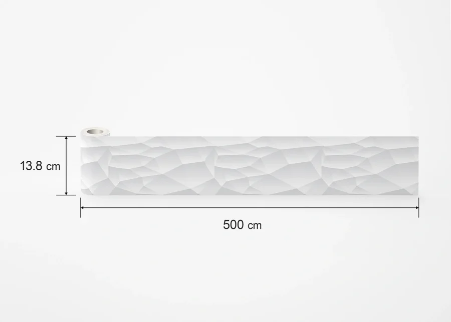 Samolepící bordura na zeď 3D Bílý Abstrakt | 5 m x 13.8 cm | WB 8233 - Image 8
