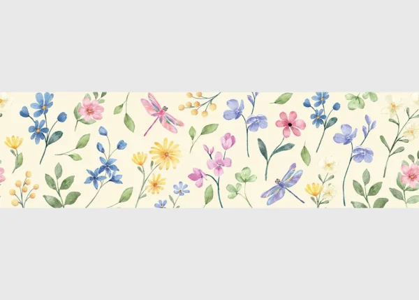 Samolepící bordura na zeď Zahradní Vážky | 5 m x 13.8 cm | WB 8487