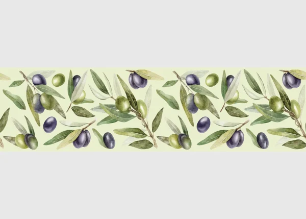 Samolepící bordura na zeď Olivová Ratolest Na Mentolově Zelené | 5 m x 13.8 cm | DWB8517